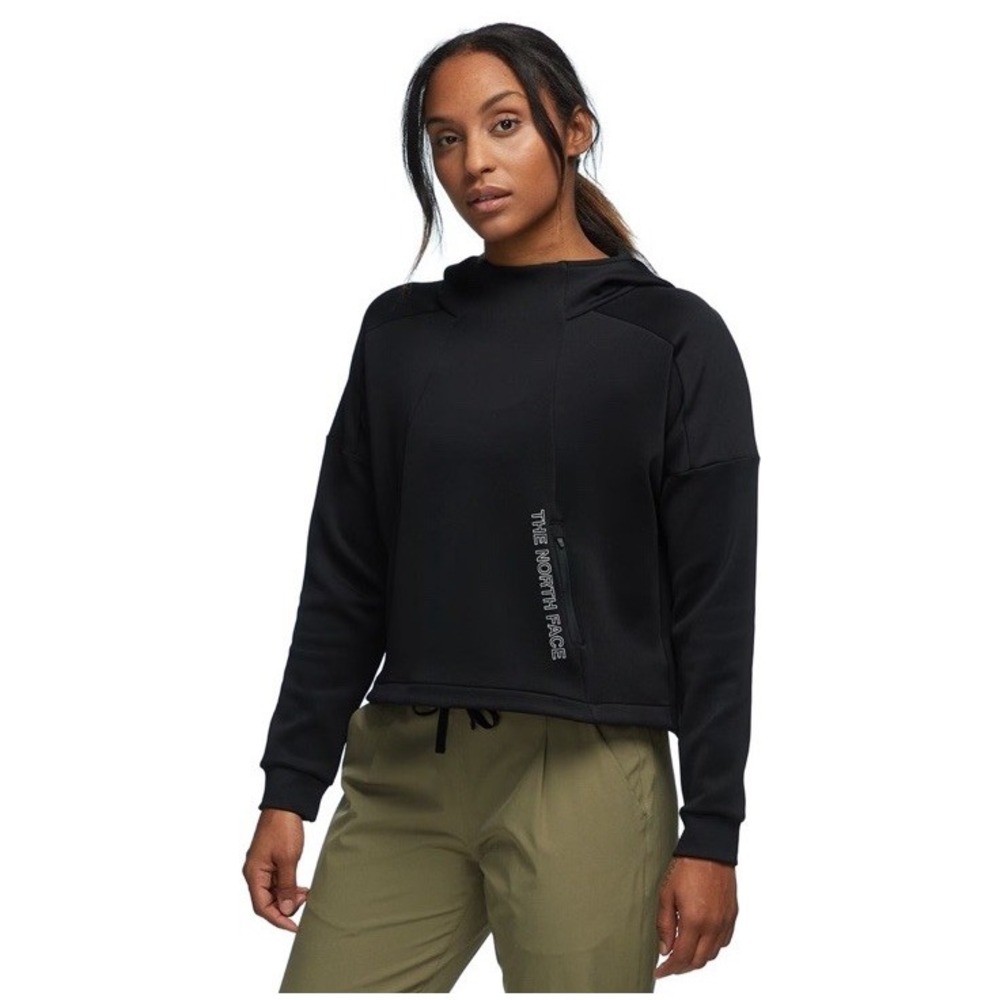 The North Face Women's Infinity Train Crop Hoodie Size Large Black Hiking Skiing